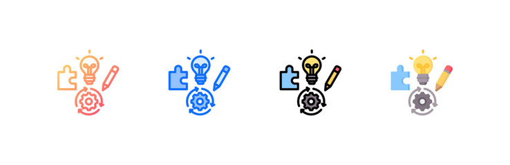 Kaizen icon set multiple style collection