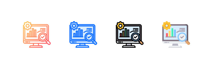 Evaluation icon set multiple style collection