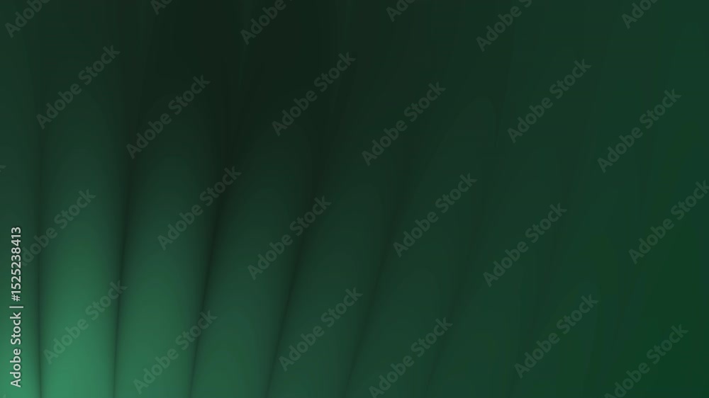 Poster abstract green background with radiating light patterns. dark green to lighter shades create a soft,