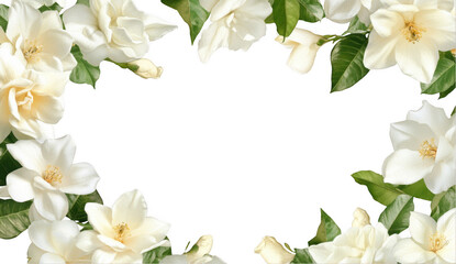 White Gardenia Flower Frame