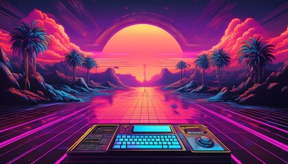 pc specs stream panel overlay retrowave synthwave overlay