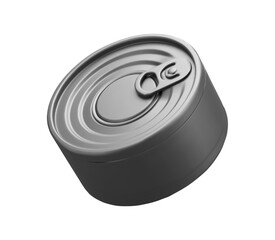 3d metal can of food for a hike. Canned food icon. Stock vector illustration on isolated background.