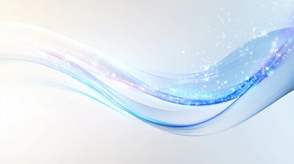 Sparkling curves of light trailing diagonally across white, symbolizing motion and grace