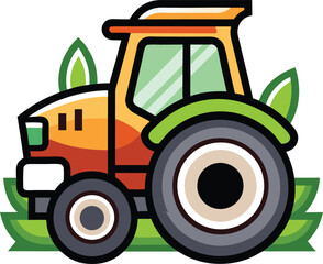 Fototapeta premium Tractor mascot logo vector illustration 