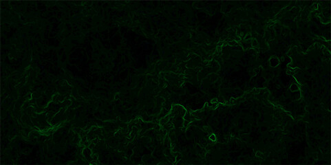 Abstract dark texture with glowing neon green fractal-like wisps and swirling tendrils against a nearly black background. luminous smoke or energy field, forming intricate organic patterns and depth.