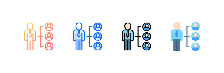 Manager icon set multiple style collection