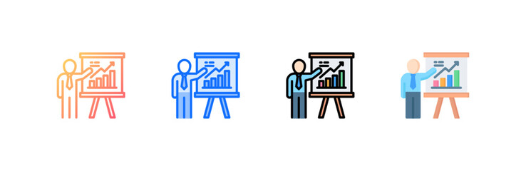 Presenter icon set multiple style collection