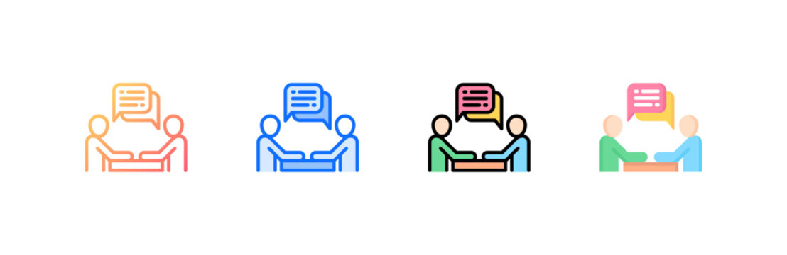 Discussion icon set multiple style collection
