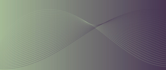 Abstract wave lines in purple green gradient on minimalist background. Futuristic and dynamic look, perfect for tech, digital, and modern design projects.