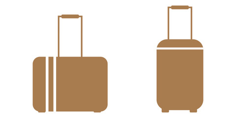 Luggage trolley line icon set, travel suitcase symbol. Suitcase icon set. Valise, baggage, luggage icon. Luggage suitcase, travel bag icons. Trip baggage sign vector icons illustration in transparent.