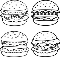 set of fast food icons