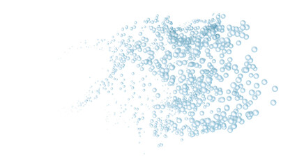 大量の泡が湧き上がる