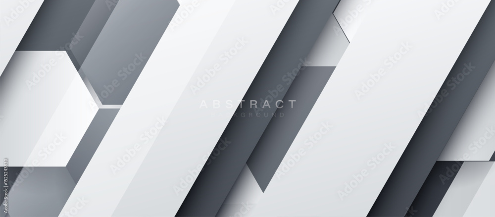 Aufkleber modern abstract background with layered white and gray diagonal geometric shapes