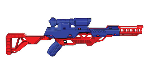 Cartoon Vector Nerf gun Handgun Weapon Toys Illustration 7