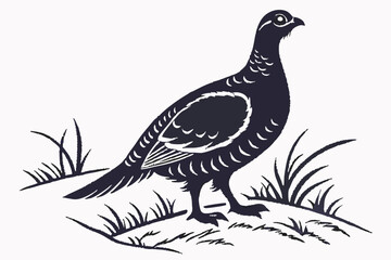 grouse sihouette black vector
