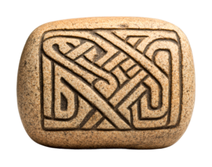 Intricate knot pattern on decorative stone natural setting artistic close-up unique isolated on transparent background