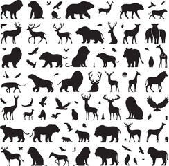 Vector minimal  big animal set /Animals and Nature Vector Set 