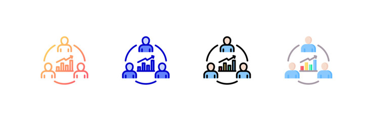 Business Team icon set multiple style collection
