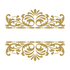 Elegant Golden Ornamental Border with Luxurious Swirls and Classic Flourishes © Design planet1001