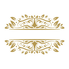 Fototapeta premium Elegant Golden Ornamental Border with Luxurious Swirls and Classic Flourishes