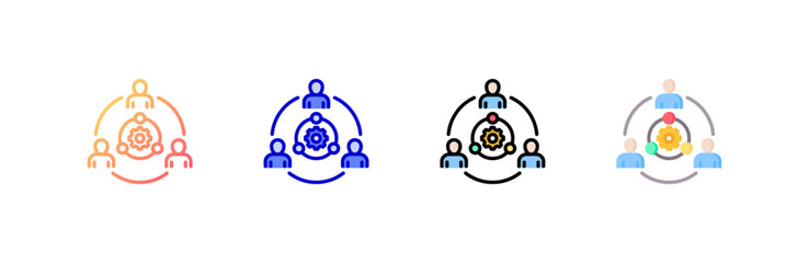 Synergy icon set multiple style collection