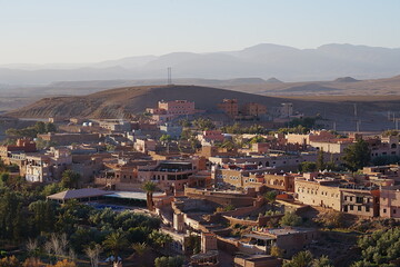 Town at Atlas Mountains at Sus-Masa-Dara region in Morocco
