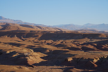 Rocks and high Atlas mountain range in central MOROCCO at Sus-Masa-Dara region in Morocco