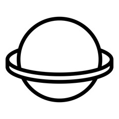 Simple drawing of a planet with a white circle surrounding it