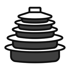 Simple illustration of a stacked pagoda asian temple icon