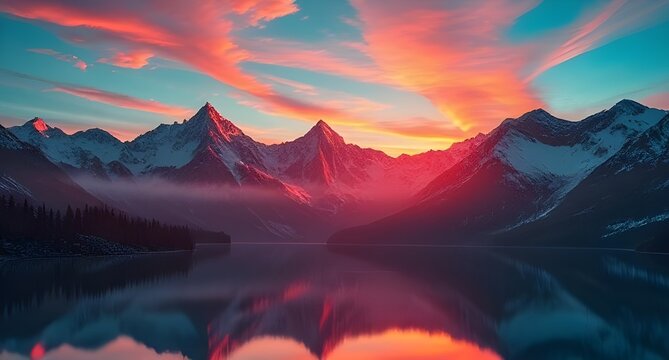 sunrise in mountains