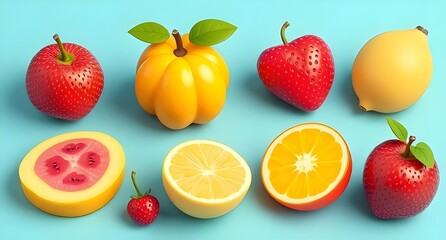 Naklejka premium set of fruits