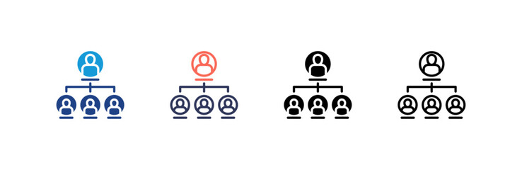 Organization Structure icon set multiple style collection