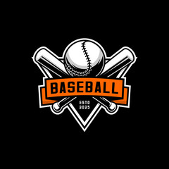 baseball club, crossed sticks and ball