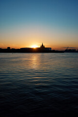 Sunset Silhouette of Alexander Nevsky Cathedral in Nizhny Novgorod