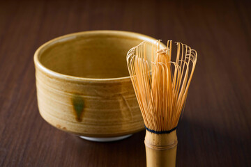 茶筅と抹茶茶碗　Japanese tea whisk and matcha tea bowl