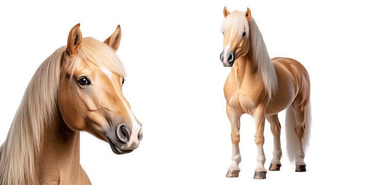 set of a horse (whole, portrait) isolated on a transparent background - Powered by Adobe