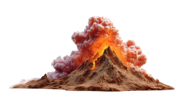 Volcano Eruption: Witness the raw power of nature as a volcano erupts, spewing lava and ash into the air, showcasing the planet's dynamic geological forces.