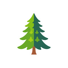 Obraz premium evergreen-tree-icon-illustration-nature-graphic-design