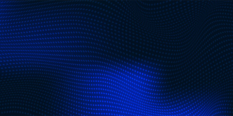 Dot white blue wave light screen gradient texture background. Abstract  technology big data digital background. 3d rendering.