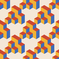 Trendy minimalist seamless pattern with abstract creative geometric composition