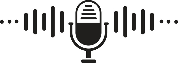 Podcast Icon, Audio Recording Icon, microphone icon vector illustration