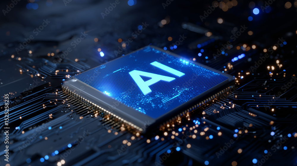 Poster displays a glowing blue central processing unit (cpu) labeled 