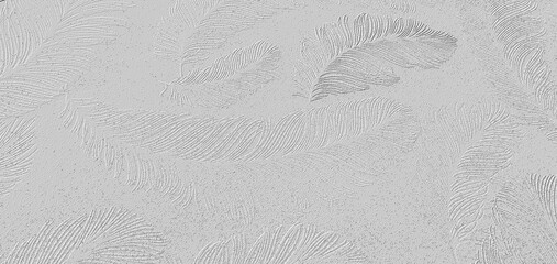 Elegantes Relief aus Federn in weiss als Hintergrundbild mit Platz für Text
