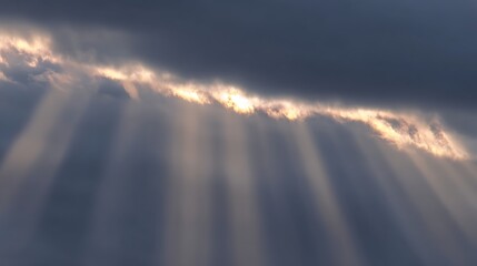 Light rays through stormy clouds break