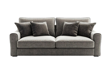 Fototapeta premium Gray sofa isolated on transparent background