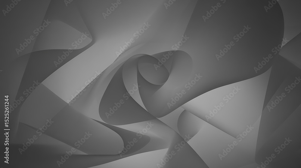 Poster abstract monochrome flowing shapes with depth
