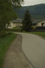 country road in the village