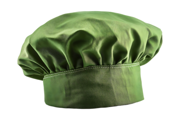 green chefs hat isolated on transparent background