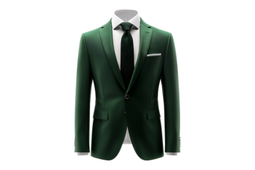 green luxury suit mockup isolated on transparent background