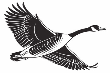 Obraz premium goose sihouette black vector